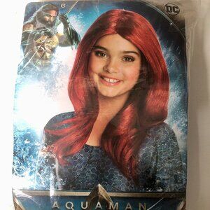 NWOT Aquaman Mera Child Wig Red Official DC Comics Costume Halloween Cosplay